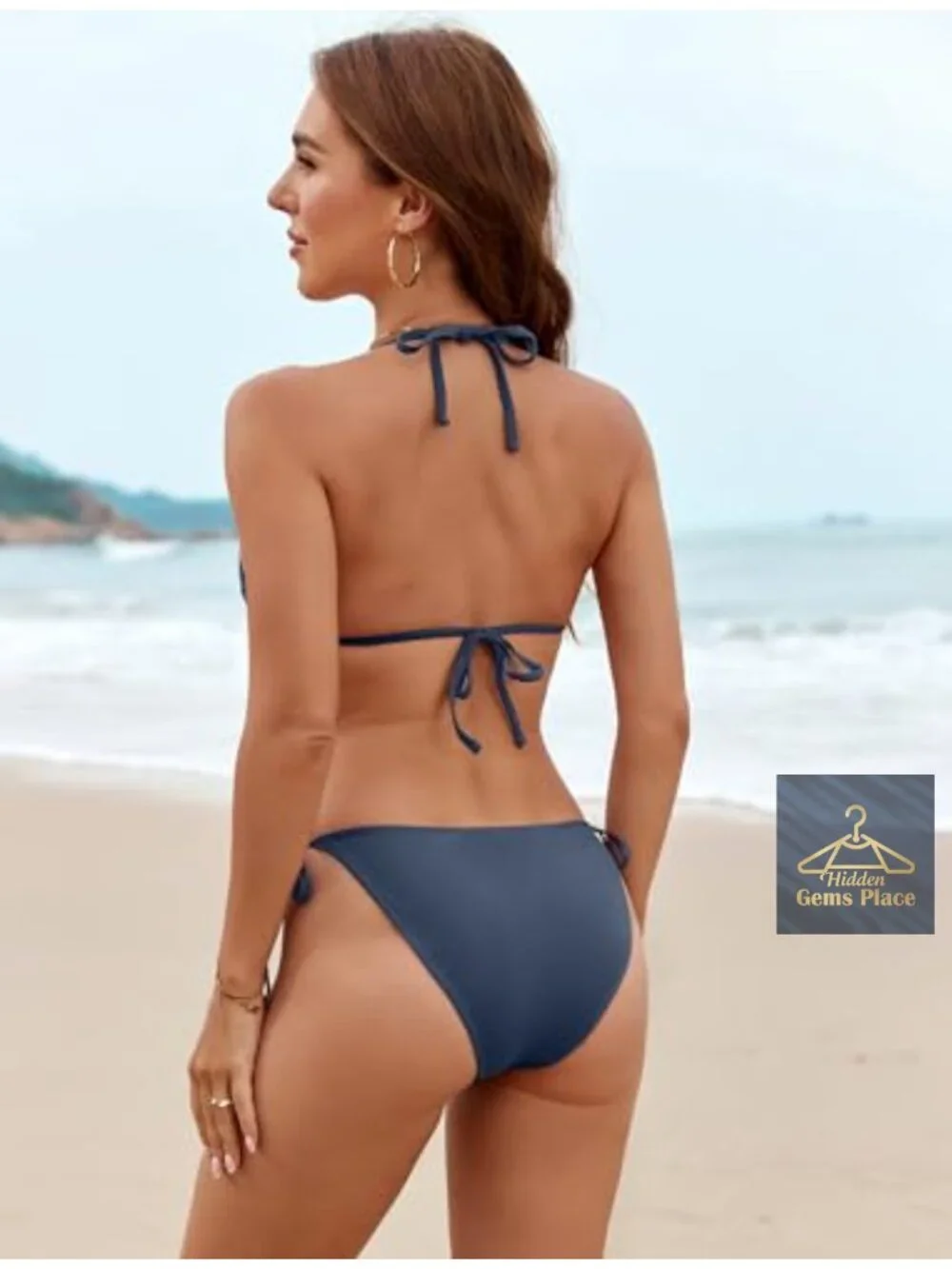 Sexy Triangle String Bikini Set Halter Two Piece Swimsuit Women Removable Pads